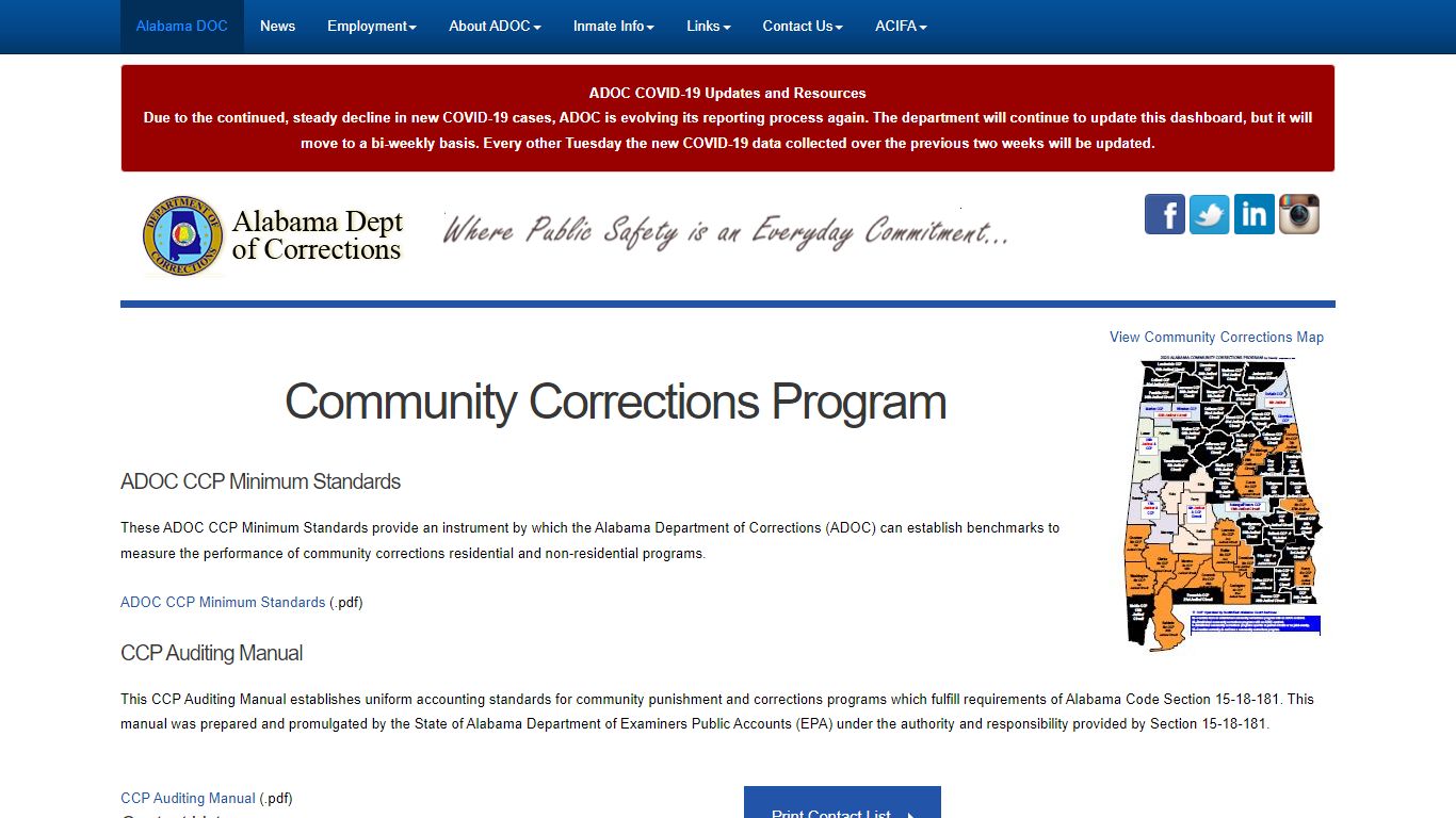 - Alabama Dept of Corrections